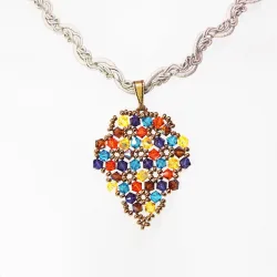 Pendant 45cm - Xochitl Grapes-Khaki Braid - Pendant 45cm - Laiton bronze